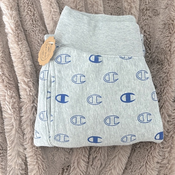 Champion Brand Blue Logo Sweatpants/Joggers, Gray (Size Small) - Picture 3 of 6